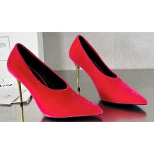 Balamin Heel 9.5cm Ruby Velvet Pumps 03 2024