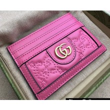 Gucci GG Matelassé card case 723790 in Pink leather