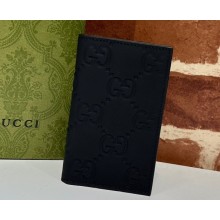 Gucci GG rubber-effect Long Card Case 771317 in Black leather