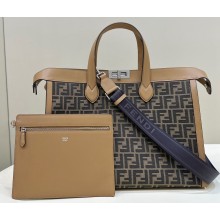 Fendi Peekaboo X-Tote bag Brown leather with FF motif