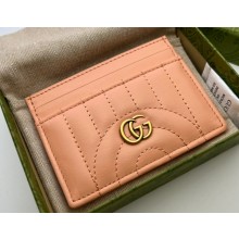 Gucci GG Marmont card case 443127 Leather Peach