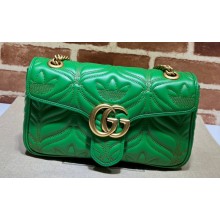 Gucci x Adidas GG Marmont Small shoulder bag 443497 Leather Green