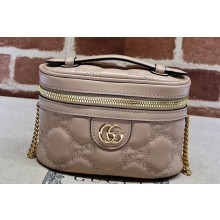Gucci GG Matelassé top handle mini bag ‎723770 Nude