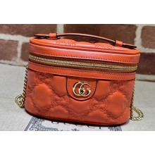 Gucci GG Matelassé top handle mini bag ‎723770 Orange
