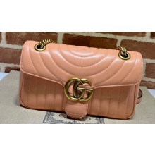Gucci GG Marmont Small shoulder bag 443497 Leather Peach