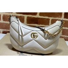 Gucci GG Marmont Small shoulder bag 777263 chevron leather White
