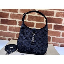 Gucci Jackie 1961 small shoulder bag 764303 GG Velvet Black