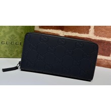 Gucci GG rubber-effect zip around wallet 771421 in Black leather