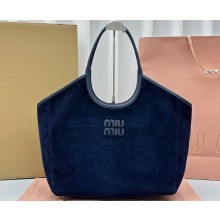 Miu Miu IVY Corduroy Large Tote bag 5BG276 Blue