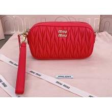 Miu Miu Matelassé nappa leather Pouch bag 5NE846 Red