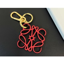 Loewe Anagram charm in calfskin Red with hook and ring