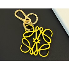 Loewe Anagram charm in calfskin Yellow with hook and ring