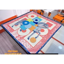 Hermes Cavalier en Formes scarf 90x90cm in silk twill Pink 2024