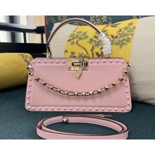 Valentino Rockstud Handbag In Calfskin Pink 2024