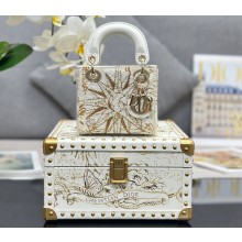 Dior Small Trunk Bag in Beige Multicolor Rêve D'infini Sbalzo Leather 2024