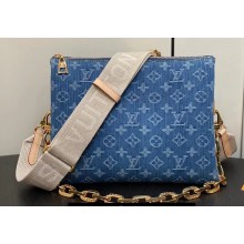 Louis Vuitton Monogram Denim Coussin PM Bag M24564 Blue New LV Remix 2024