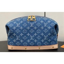 Louis Vuitton Monogram Denim Pochette Cosmétique GM Bag M24317 Blue New LV Remix 2024