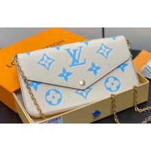 Louis Vuitton Monogram Empreinte Félicie Pochette Bag M83025 White/Blue 2024