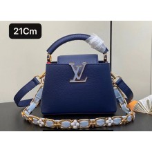 Louis Vuitton Taurillon leather Capucines Mini Bag M23363 Blue 2024