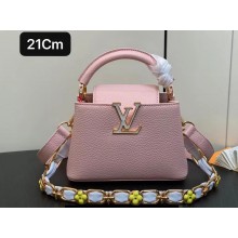 Louis Vuitton Taurillon leather Capucines Mini Bag M23363 Pink 2024
