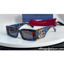 Gucci Rectangular frame Sunglasses 755254 GG1425S 01 2024