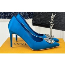 Louis Vuitton Heel 7cm/9cm LV Night Met Pumps in Satin Blue 2024