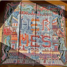 Hermes scarf 90x90cm in silk twill Top Quality 08 2024