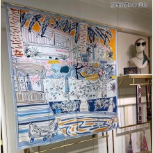 Hermes Shawl 140 Scarf in cashmere and silk 140x140cm Top Quality 64 2024