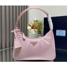 Prada Re-Edition 2000 Re-Nylon and Saffiano Mini Hobo Bag 1NE515 Light Pink/Gold 2024