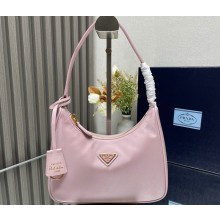 Prada Re-Edition 2005 Re-Nylon and Saffiano Mini Hobo Bag 1NE204 Light Pink/Gold 2024