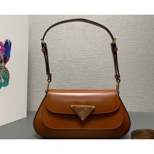 Prada Brushed leather shoulder bag 1BD345 Brown 2024
