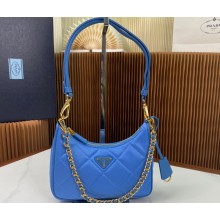 Prada Re-Edition 1995 Chaîne Re-Nylon Mini Hobo Bag 1BC204 Light Blue 2024