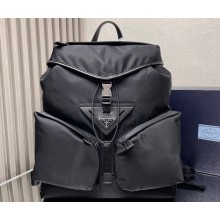 Prada Re-Nylon and leather backpack Bag 2VZ108 Black 2024