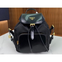 Prada Medium Re-Nylon and brushed leather backpack Bag 1BZ074 Black 2024