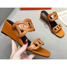 Cheap Sale Hermes Figari 55 sandals Brown with Chaine d'Ancre straps