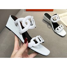 Cheap Sale Hermes Figari 55 sandals White with Chaine d'Ancre straps