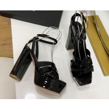 Cheap Sale Saint Laurent Platform Tribute Sandals Patent Black