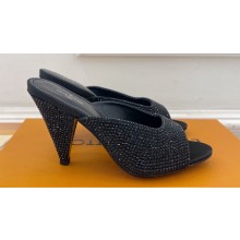 Louis Vuitton Heel 8.5cm Super Mules in Strass Black 2024
