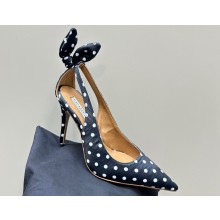 Aquazzura Heel 9.5cm Bow Tie Pumps in Polka Dot Black 2024