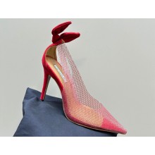 Aquazzura Heel 9.5cm Bow Tie Pumps in Mesh Red 2024
