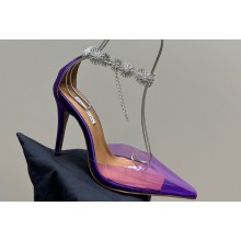 Aquazzura Heel 9.5cm Comet Pumps in PVC Purple 2024