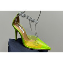 Aquazzura Heel 9.5cm Comet Pumps in PVC Green 2024