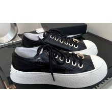 Chanel CC Logo Patent Calfskin Low-top Sneakers G45561 Black 2024