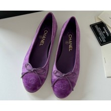 Chanel Suede Calfskin Ballet flats G02819 Purple 2024