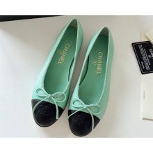 Chanel Calfskin & Grosgrain Ballet flats G02819 Turquoise/Black 2024
