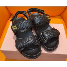 Miu Miu Lambskin Sandals in Black 2024