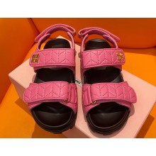 Miu Miu Lambskin Sandals in Pink 2024