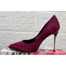 Dolce & Gabbana Heel 10.5cm Satin Pumps Burgundy 2024