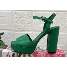 Dolce & Gabbana Heel 11.5cm Calfskin platform 2.5cm sandals Green 2024