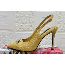 Dolce & Gabbana Heel 10.5cm Raffia slingbacks Yellow 2024